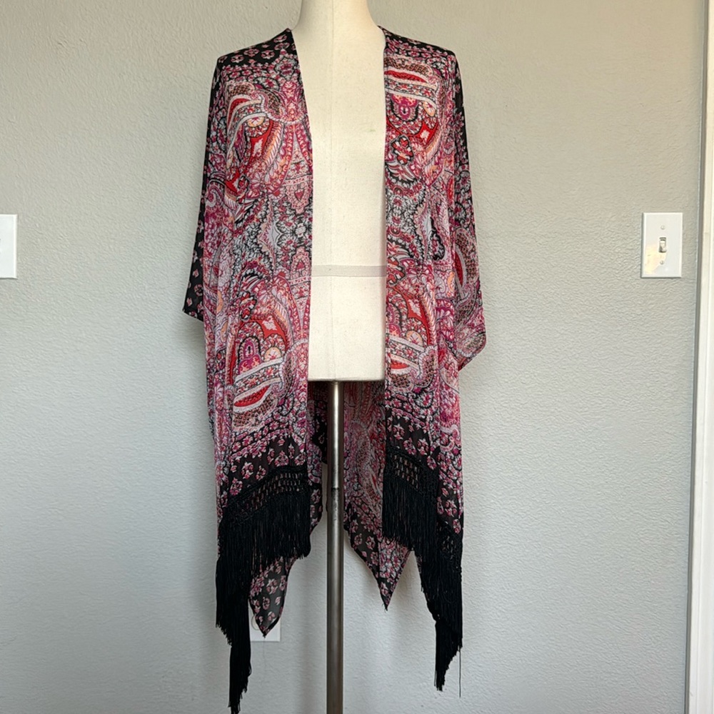 Fringe kimono
